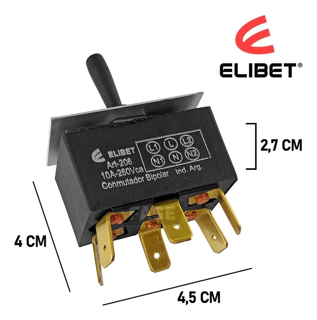 Conmutadora 206 Llave Palanca 10A Elibet