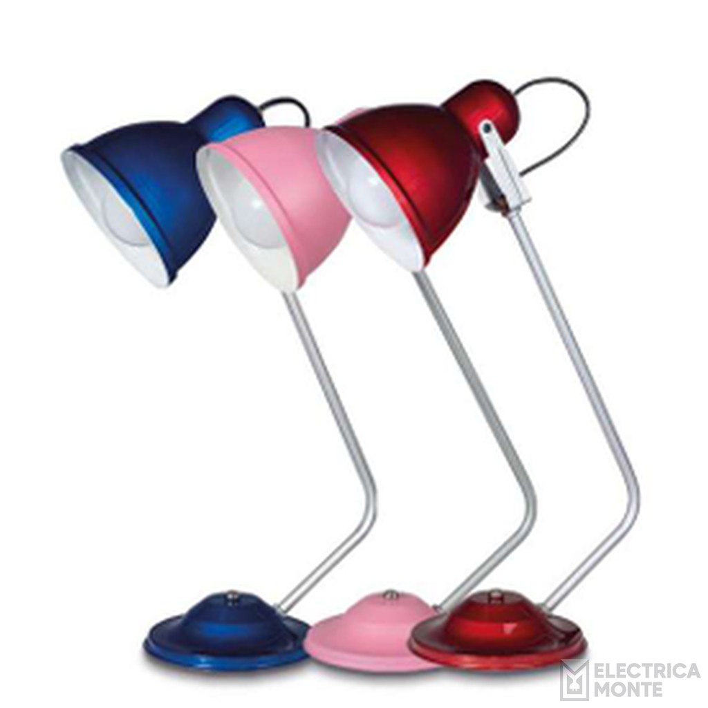 Lámpara de escritorio c/capuchón de chapa Rojo