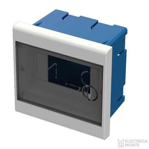 [CE 327] Caja de Embutir c/puerta de 6 Modulos con Riel Plastico Cabrera