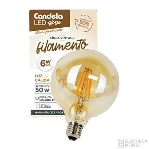 [6808] Led Deco Filamento Globo 6w