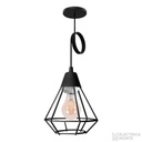 Colgante "JAULA DIAMANTE" con tacita plástica Negro