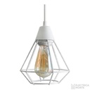 Colgante "JAULA DIAMANTE" con tacita plástica Blanco