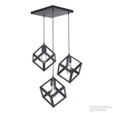 Colgante "CUBO" 3 Luces Negro