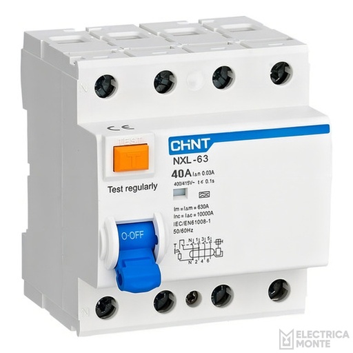 [036nl1-634p40a] Disyuntor 4X40 Amp 30Ma 6Ka Chint