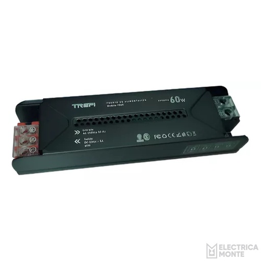 [001-IM1802011] Fuente Transformador Slim Black 12V 60W 5A Trefilight