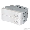 2 Interruptores Unipolares 220Vca - 10A (2 - ½ Módulo en 1) Verona Blanco Jeluz