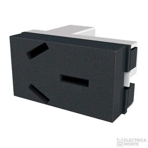 [80059] Tomacorriente Bipolar + Tierra 250Vca - 20A Platinum Negro Jeluz