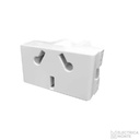 Tomacorriente Bipolar + Tierra 250Vca - Biuso Verona Blanco Jeluz