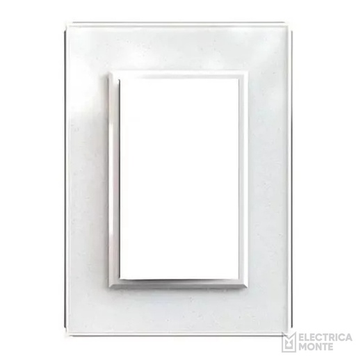 [698/2] Tapa Cristal  blanco clásico con bastidor Jeluz