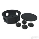 Caja Octogonal Negra con agujeros Kalop